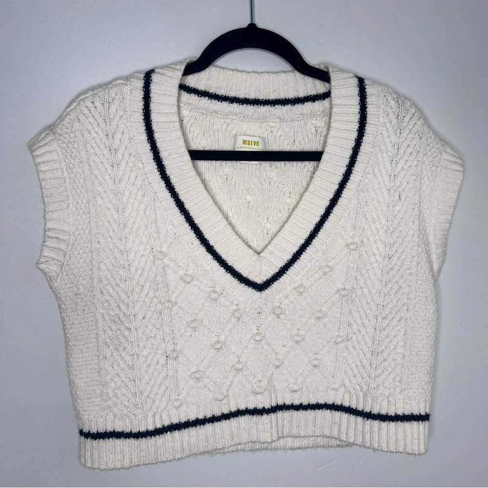 Anthropologie Maeve Willa Cropped
Cable Knit Sweater Vest Size XS